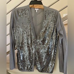 VINTAGE ARMANI GREY BEADED KNIT JACKET